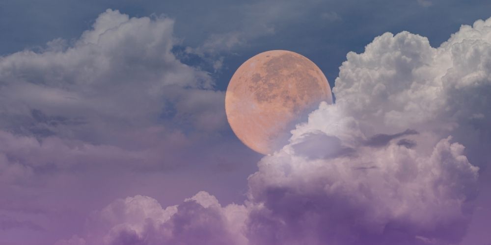 full moon with clouds